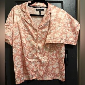 NWT pink floral satin sleep set